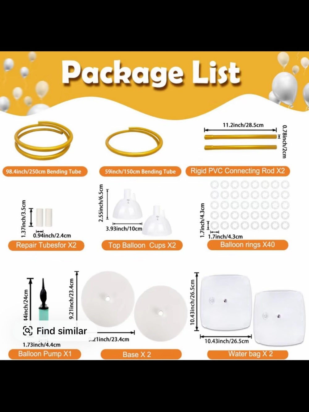 Gold Balloon Arch Kit